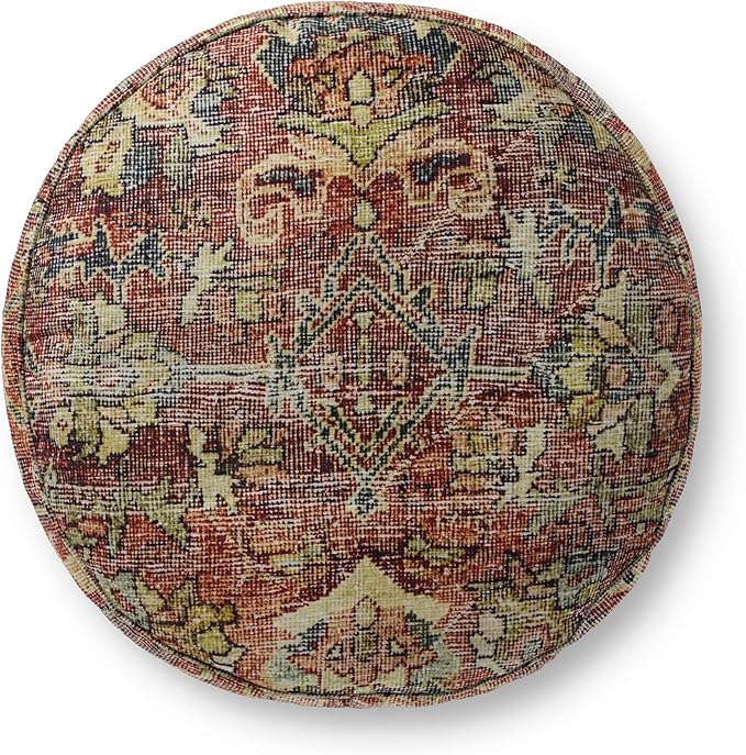 Loloi II Collection LPFLAY2 Spice 18" W x 18" D x 20" H Pouf