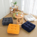 8" Washable Floor Pillow Cushion for Adults, Meditation Cushion Pillow, Large Square Floor Sitting, Removable Tufted Corduroy Cover, for Tatami Living Room or Yoga, 22x22 Inch, 2Pack, Machine Washable