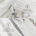 Bedsure Waffle Weave Duvet Cover King - 100% Cotton Boho Duvet Cover with 2 Pillowcases - Cream White Textured Comforter Cover with Zipper Closure (King, 104"x90")