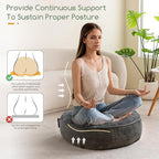 6" Washable Floor Pillow Cushion for Adults, Meditation Cushion Pillow, Large Round Floor Sitting, Removable Tufted Corduroy Cover, for Tatami Living Room or Yoga, 22x22 Inch, 2Pack, Machine Washable