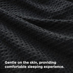 Bedsure Luxury Waffle Duvet Cover Queen Size - Textured Duvet Cover Set, Soft, Breathable Bedding Set (90"x90") with 2 Pillow Shams for All Season, Black, Comforter Not Included