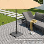 Patio Umbrella Base 43lbs Outdoor Umbrella Stand with Wheels, Heavy Duty Square Concrete Stand Market Umbrella, Gray