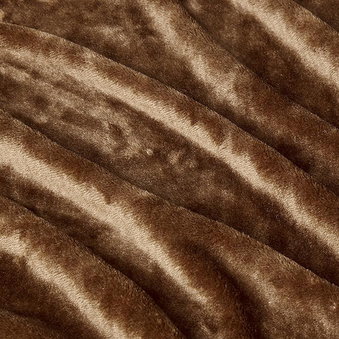 Amazon Basics Soft Fleece Throw Blanket, Lightweight Cozy Blanket for Couch & Sofa, 50 x 60 Inches, Brown