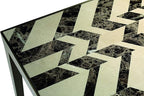 Nikki Side Table – Modern Luxury Mosaic Stone Top with Bright Brass Base, Commercial Grade Quality End Table - 20" H x 20" L x 20" W