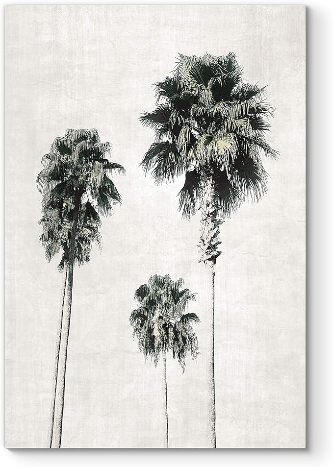 Renditions Gallery Canvas Nature Wall Art Modern Paintings & Prints Decor Vintage Palm Trees Sketch Black & White Abstract Wall Hanging Artwork for Bedroom Office Kitchen - 12"x18" LT06