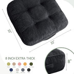 8" Washable Floor Pillow Cushion for Adults, Meditation Cushion Pillow, Large Square Floor Sitting, Removable Tufted Corduroy Cover, for Tatami Living Room or Yoga, 22x22 Inch, 2Pack, Machine Washable