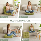 Washable Floor Pillow Cushion for Adults, Meditation Cushion Pillow, Large Square Floor Sitting, Removable Tufted Corduroy Cover, for Tatami Living Room or Yoga, 22x22 Inch, 2Pack, Machine Washable