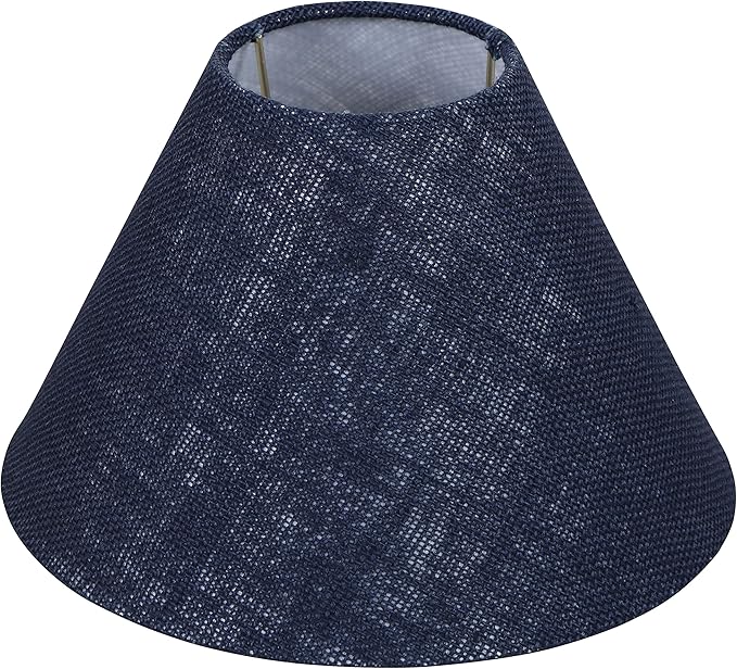 Aspen Creative 56018, Hardback Empire Transitional UNO Lamp Shade, Midnight Blue, 4" Top x 10" Bottom x 7" Slant Height, Slip UNO 33mm