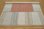 Kilim Rug 8x10 Area Rug Orange & Beige Cotton Dhurrie Oriental Thick 0.19 inches Stone Easy Washable Rug Hand Wash Cotton Carpet Flatweave Rug Indoor Outdoor Rugs for Living Room, Bedroom