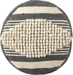 Christopher Knight Home Lucknow Handcrafted Cylinder Pouf - White/Navy Blue