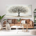 AIXMGSJS Canvas Wall Art Decor Canvas Art Decor Tree of Life Art Modern Black and White Wall Art Prints Large Artwork for Walls Pictures for Living Room for Bedroom Office Wall Decor 24" X 48"
