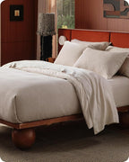 Bedsure Cotton Duvet Cover Queen - 100% Cotton Waffle Weave Linen Color Duvet Cover Queen Size, GentleSoft™ and Breathable Bedding Set for All Season, 3 Pieces, 90"x90"