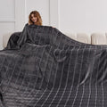Oversized King Fleece Blanket 120x138 Inches, Seamless Soft Cozy 3D Jacquard Flannel Blanket 10'x11.5' Extra Large for Bed, Sofa, Couch, Travel & Camping, California King Throw, Dark Grey