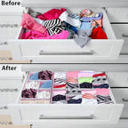 Simple Houseware 4-Pack Drawer Organizer Set - Closet Dividers for Underwear, Socks, Bras, Scarves, Ties - Foldable Non-Woven Storage Boxes, Pink
