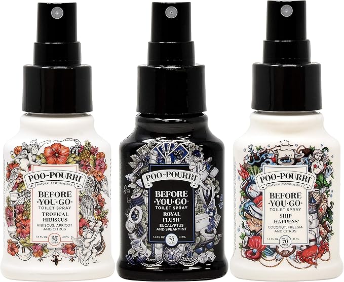 Poo-Pourri Ship Happens, Tropical Hibiscus, Royal Flush, 1.4 Ounce Set