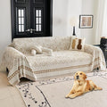 HAOMAIJIA Non Slip Couch Cover Sofa Covers for 3 Cushion Couch Washable sectional Couch Covers for Dogs pet Furniture Protector Couch Cover Blanket for Living Room (MR-Khaki, 71"x118")