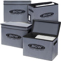 BCW Comic Book Storage Box - 4 Pack | Foldable Comic Book Case | Each fits 125-150 Sleeved and Boarded Comics | Storage For Silver, Bronze, and Current Comics