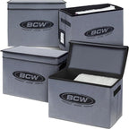 BCW Comic Book Storage Box - 4 Pack | Foldable Comic Book Case | Each fits 125-150 Sleeved and Boarded Comics | Storage For Silver, Bronze, and Current Comics
