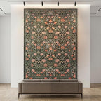 GarveeHome Dark Green Vintage Floral Washable 5x7 Area Rugs for Living Room Boho Botanical Retro Rug Low Pile Stain Resistance Non Slip Carpet for Bedroom Nursery Dining Room