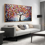 Framed Canvas Wall Art for Living Room Bedroom Office Large Tree of Life Wall Art Colorful Tree Picture Modern Canvas Prints Decor Size 29x59