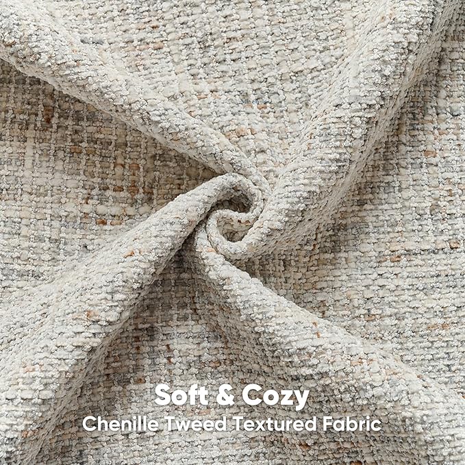 FUTEI Grey Decorative Throw Pillow Covers 16x16 Inch Set of 2,Soft Chenille Tweed Textured Cushion Case,Modern Home Decor for Couch Bed Living Room