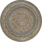SIMPLIHOME Serena Contemporary Round Braided Pouf in Dove Grey Cotton for the Living Room, Bedroom and Kids Room