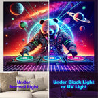 NYZE Blacklight Tapestry Panda Music Wall Tapestry Art Party Banner Colourful Poster Design Tapestries for Hip Hop College Dorm Room Bedroom Wall Decor 59in×51in