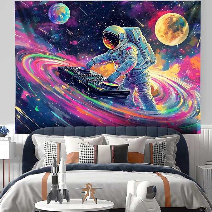 NYZE Blacklight Tapestry Music Wall Tapestry Art Party Banner Colourful Poster Design Tapestries for Hip Hop College Dorm Room Bedroom Wall Decor 79in×59in