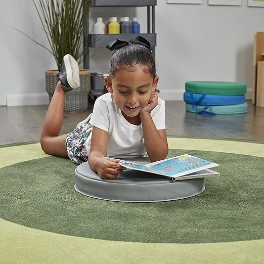 SoftScape Classpack 15 inch Round Floor Cushions with Handles; Flexible Seating for Daycare, Preschool, Classroom, Library and More; 2 inch Thick Deluxe Foam (24-Piece) - Contemporary, 13773-CT