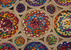 2.6x10 Scalloped Kilim Runner Rug Beige Multicolor Hand Braided Chindi Cotton Jute Cape Cod Design 0.27" Thick Flatweave Geometric Boho Indoor Outdoor Carpet for Hallway, Entryway, Corridor