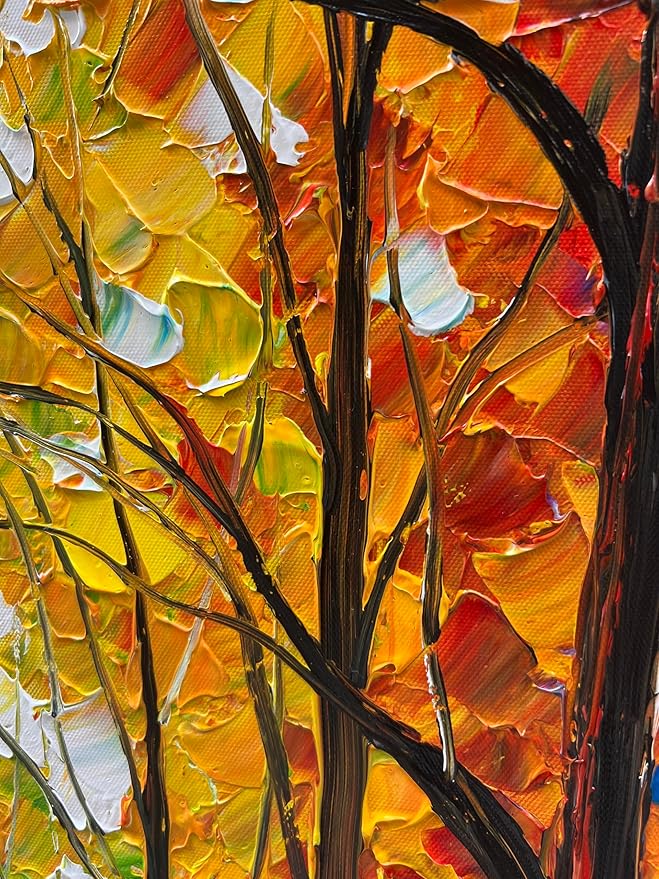 Art Hand-Painted Abstract Oil Painting, 48x24 Inch, Romantic Landscape, Vertical, Unframed, Living Room, Dining Room, Bedroom, Office