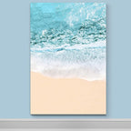 Renditions Gallery Canvas Nature Wall Art Modern Paintings Decorations Blue Sandy Beach Ocean Romantic Wall Hanging Artwork Prints for Bedroom Living Room Office Kitchen - 12"x18" LT06