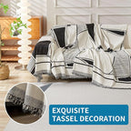 HAOMAIJIA Non Slip Couch Cover Sofa Covers for 3 Cushion Couch Washable sectional Couch Covers for Dogs pet Furniture Protector Couch Cover Blanket for Living Room (Black-Cream, 91"x134")