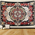 Boho Mandala Moth Tapestry,Hippie Floral Aesthetic Wall Tapestries, Psychedelic Aesthetic Decor, Large Tapestry for Bedrooms, Living Rooms, and Dorms-59.1x49.2 Inch