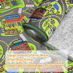 Upgrade Ultra Non Slip Kids Car Rug, Kids Road Playmat Rug for Toy Cars, Educational Town City Map Washable Carpet for Boy Playroom Bedroom, Safer Car Track Play Mat for Children Baby Toddler, 40"x24"