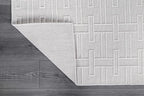 Micro Loop Indoor Rug White 10x14 Boho Geometric Neutral Area Rugs for Living Room Soft Luxury Modern Low and High Pile Durable Stain Resistant Non-Shedding Indoor Area Carpet 10 x 14