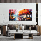 Canvas Wall Art for Living Room Bedroom Home Office Road Trees Landscape Picture Framed Canvas Prints Modern Artwork Ready to Hang Size 24x48