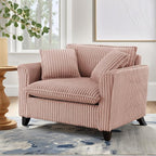 ERYE Living Room Accent Chair, Modern Corduroy Upholstered Chair Wider Seat Cushion Leisure Armchair W/2 Pillows and Removable Cover for Home Apartment,Bedroom,Office