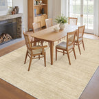 Art&Tuft Washable Rugs 8x10, Area Rugs for Living Room - Non Slip and Stain Resistant Soft Thin Low Pile 8x10 Rug for Bedroom, Dining Room, Kitchen, Office, Brown