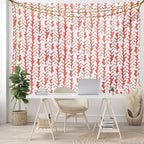 Ambesonne Coral Tapestry Queen Size, Hand Painted Braids Vertical Pattern Bohemian Hipster Fashion Chevron Art, Wall Hanging Bedspread Bed Cover Wall Decor, 88" X 88", White Coral