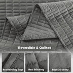 Comfort Spaces Kienna Quilt Set- Double Sided Stitching Design Summer Blanket, Lightweight, Soft, All Season Bedding Layer, Matching Sham, Charcoal, Coverlet King (104"x90") 3 Piece