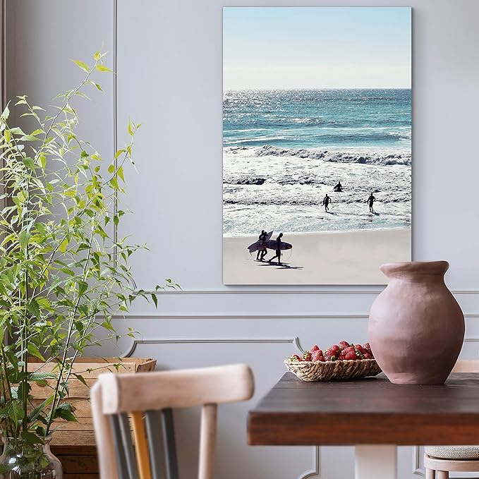 Renditions Gallery Canvas Nature Wall Art Home Paintings & Prints Sunny Surfers Paradise Modern Romantic Wall Hanging Decorations Artwork for Bedroom Dining Office Kitchen - 18"x27" LT06