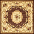 Rugs.com Chateau Collection Rug – 10 Ft Square Brown Medium Rug Perfect for Living Rooms, Kitchens, Entryways
