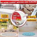 Carpet Tape Double Sided - Rug Tape Grippers for Hardwood Floors and Area Rugs - Carpet Binding Tape Strong Adhesive and Removable, Heavy Duty Stickers Grip Tape, Residue Free (2 Inch / 100 Yards)