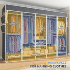 Raybee 90.6" W Clothes Rack with Cover Heavy Duty Clothing Racks for Hanging Clothes Extra Wide Portable Closet Loads 1200LBS Freestanding Garment Rack for Bedroom, White