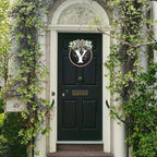 Circular Surname Front Door Welcome Sign - 26 Letter House Wreath, Front Porch Decorations, Year-Round Home Decor (Y)