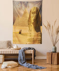 Ambesonne Egyptian Print Tapestry, Sphinx Face Other Pyramids in Egypt Old Historical Monument, Fabric Wall Hanging Decor for Bedroom Living Room Dorm, 23" X 28", Amber Sand Brown