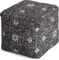 Anji Mountain 100% Handmade & Handcrafted Comfortable Home Décor Pouf Ottoman Footrest for Living Room, Bedroom, Nursery, Kidsroom, Patio Furniture - Obsidian Souk