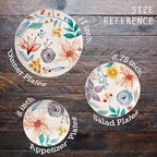 Bico Blossom Symphony Salad Plates Set of 4, 8.75 Inch Ceramic Dessert Plates for Salad, Appetizer, Side Dishes, Microwave and Dishwasher Safe, Gift for Housewarming and Thanksgiving