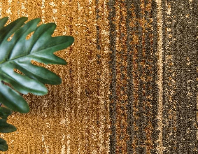 Unique Loom Barista Collection Area Rug - Mundo Nova (4' 1" x 6' 1" Rectangle, Beige/ Blue)